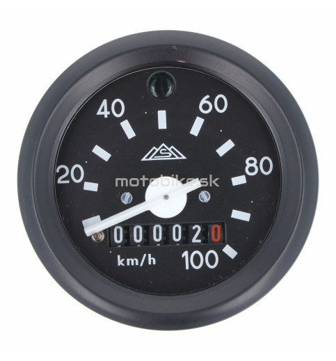 Tachometer rýchlomer SIMSON Ø60mm MZA čierny krúžok, kontrolka